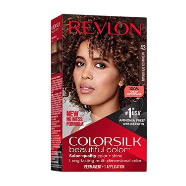 Revlon Colorsilk Beautiful Color Permanent Hair Dye Medium Golden Brown 43 - ANNS BEAUTY SUPPLY